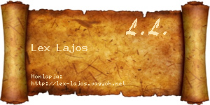Lex Lajos névjegykártya